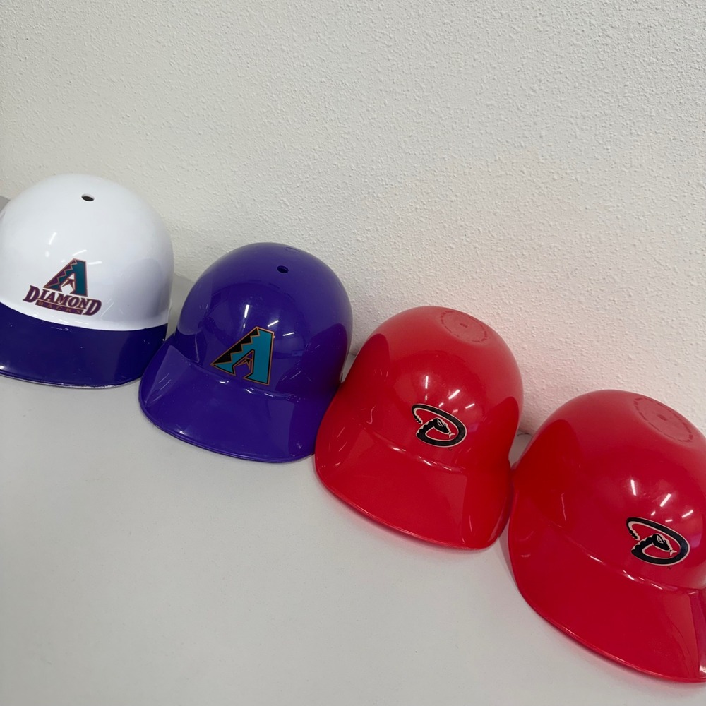 Arizona Diamondbacks Helmet Ice Cream Bowls MLB Set of 4 Red Purple White EX